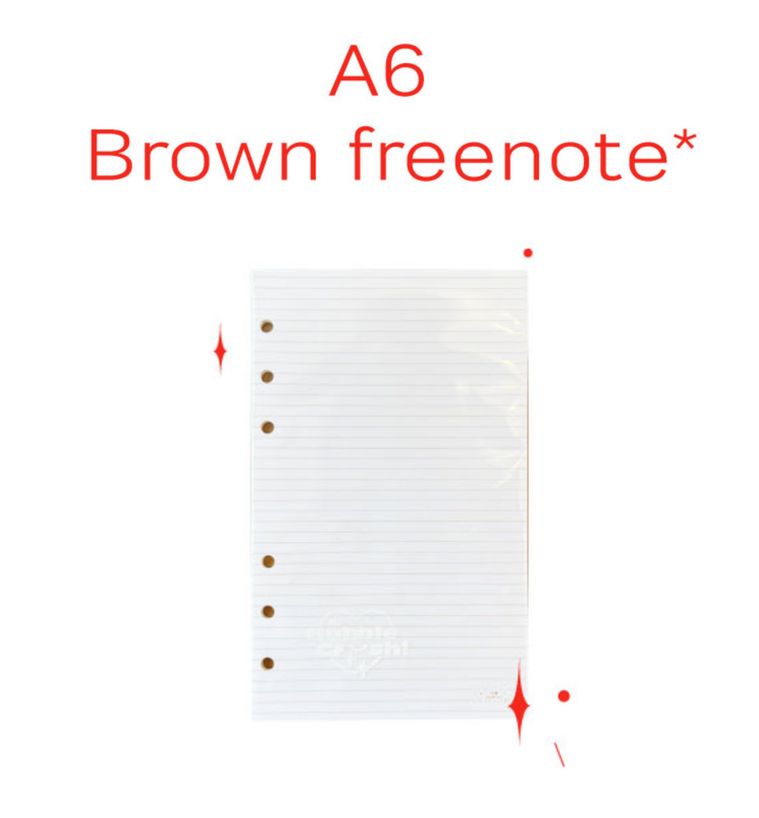 A6 Brown Free Note Paper Refill