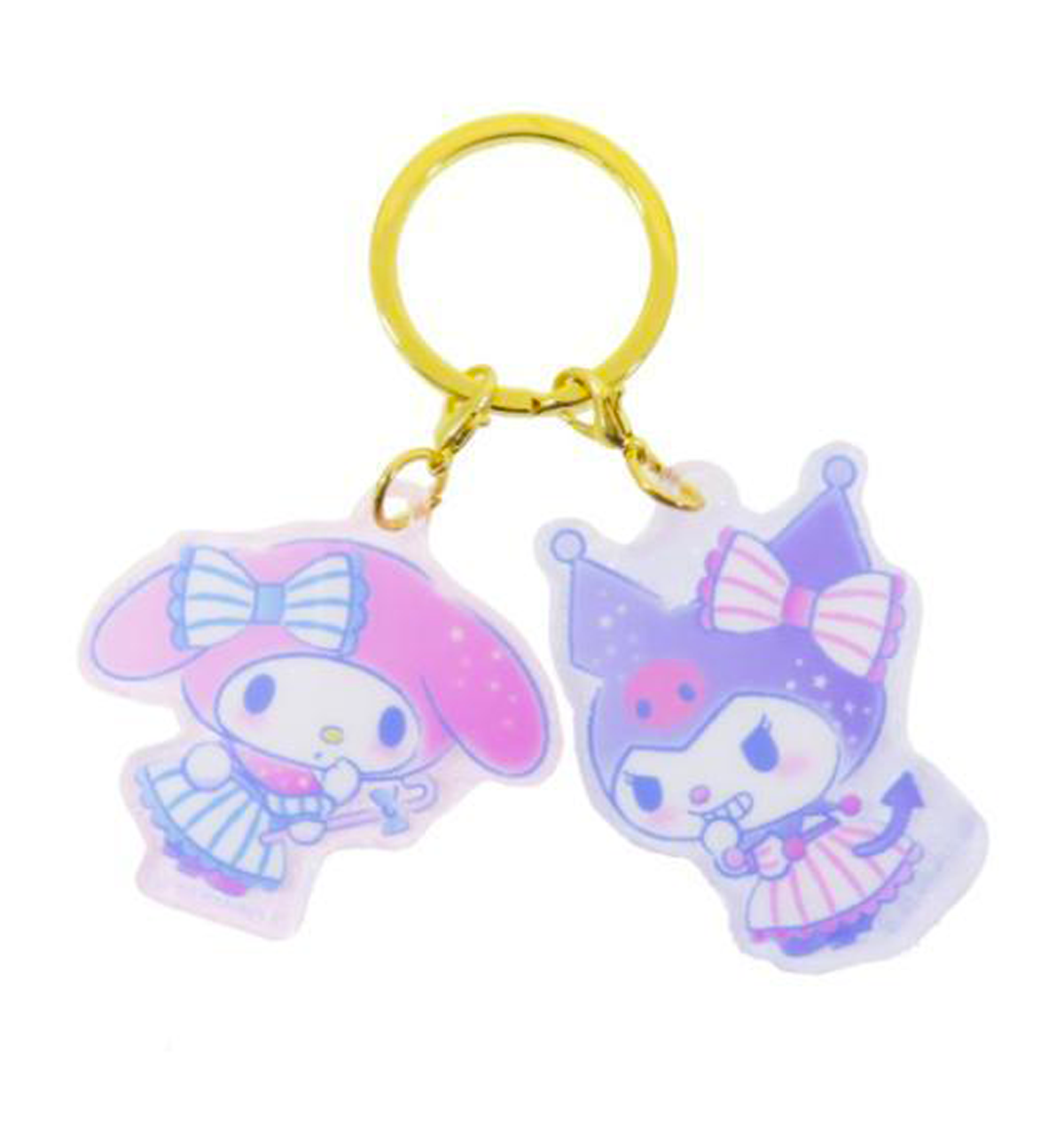 Sanrio Acrylic Charm Keyring [Lady Kuromi & My Melody]