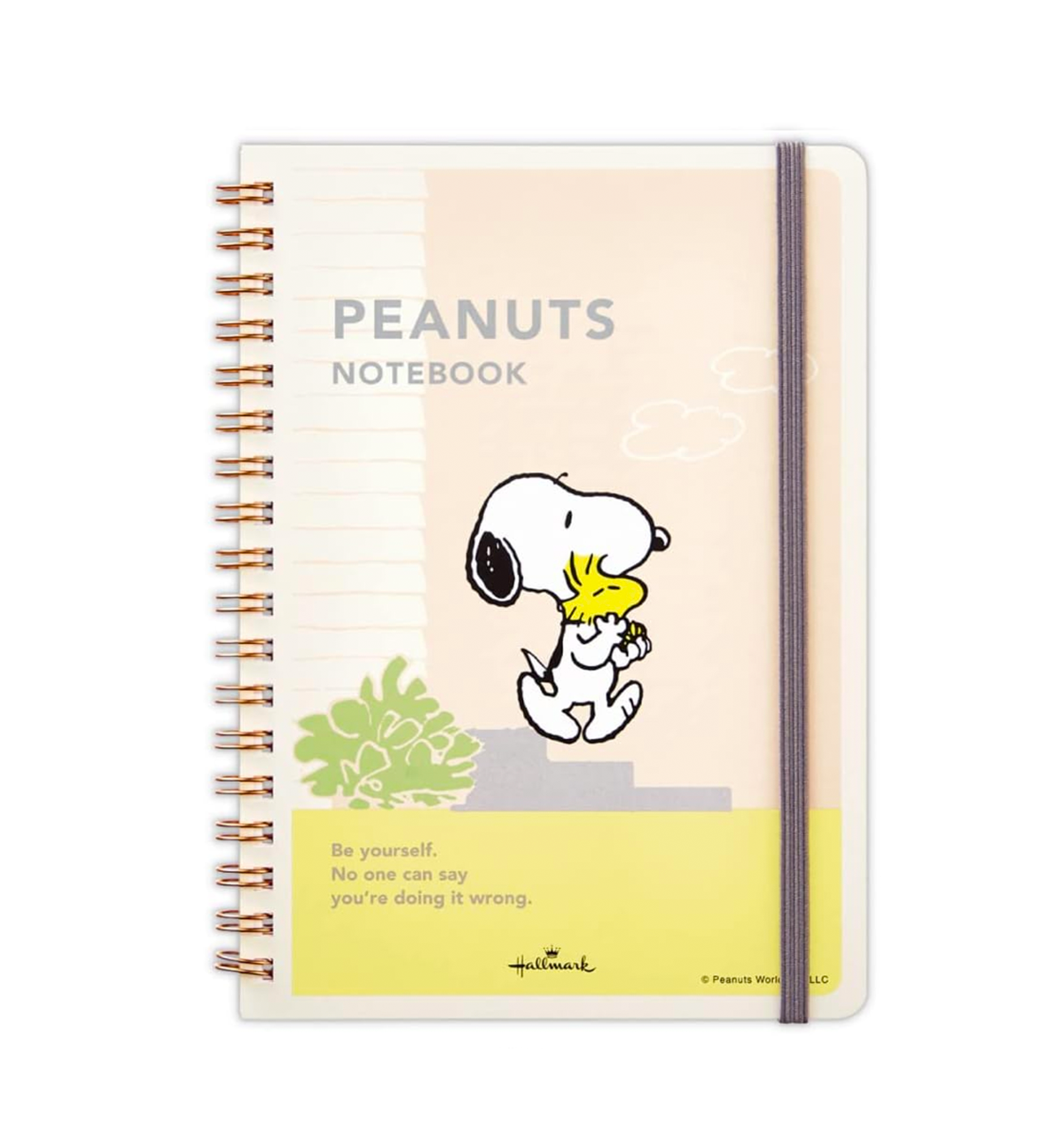 B6 Peanuts Snoopy Be Yourself Ring Notebook [Yellow-Lined]