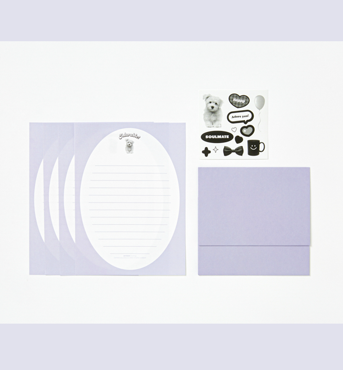 Purple Puppy Letters & Envelopes