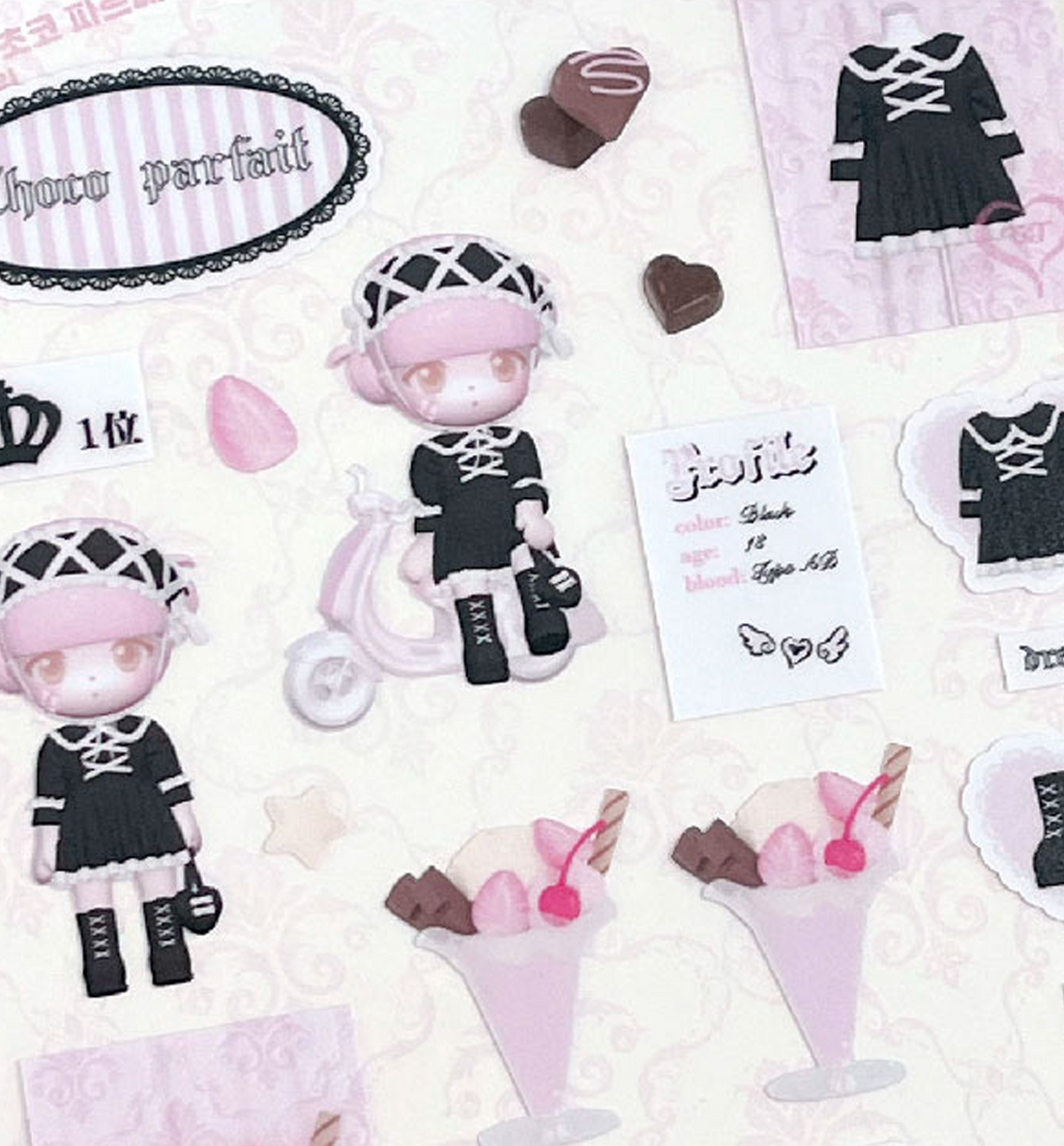 Strawberry Choco Parfait Seal Sticker