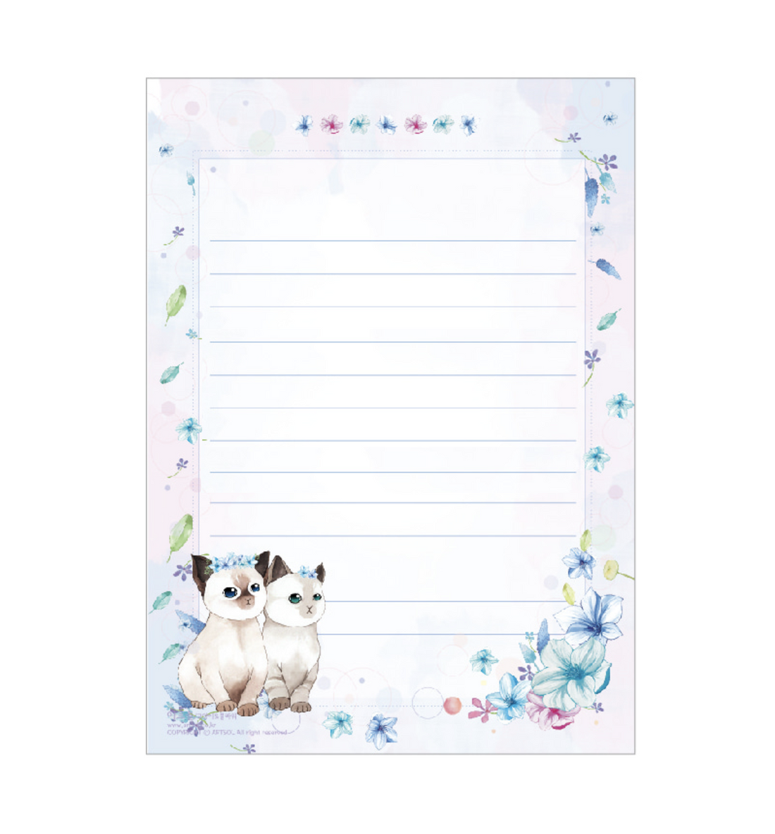 Kitty & Flowers Memopad