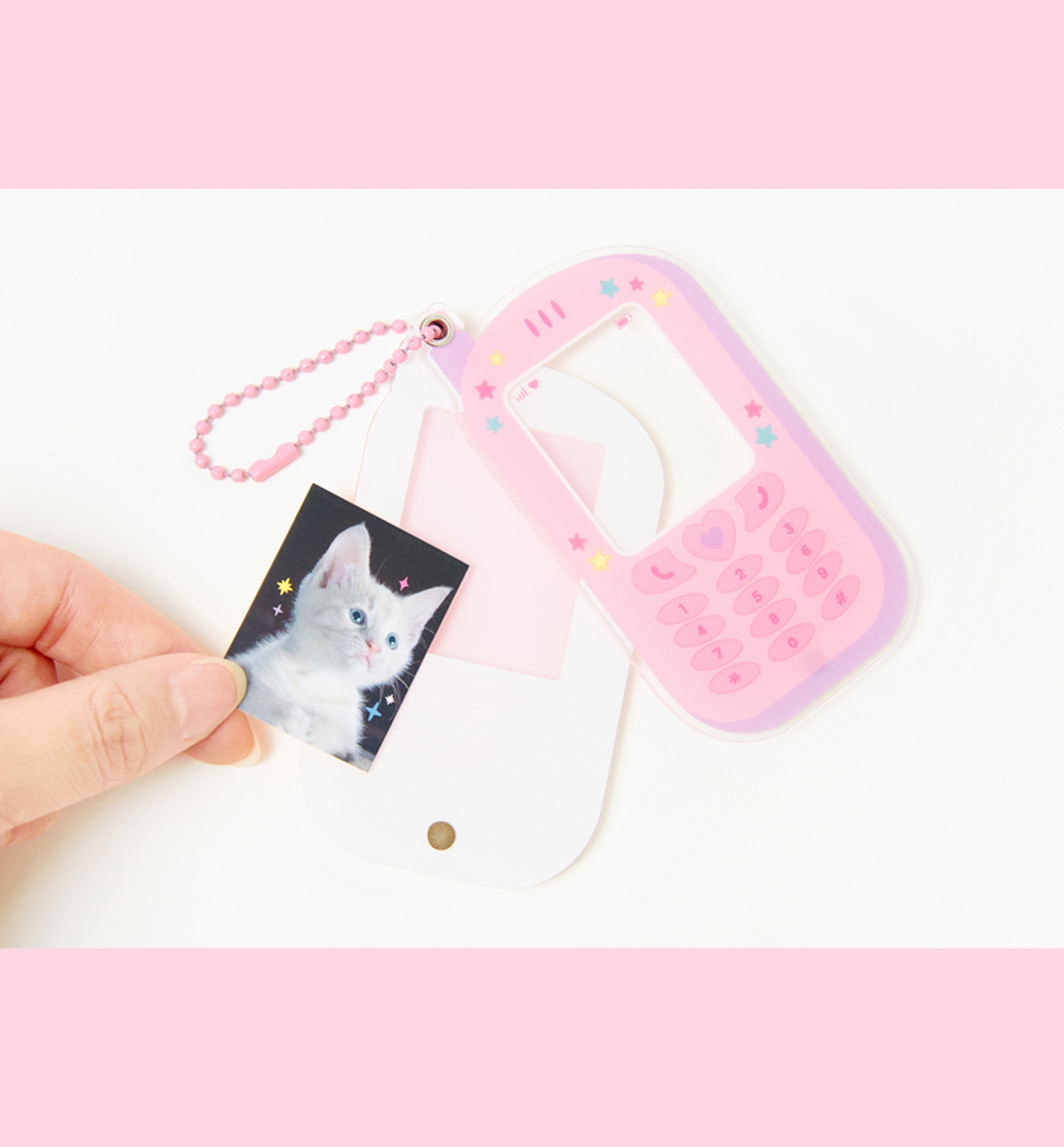 Kitty Phone Photo Holder Keyring