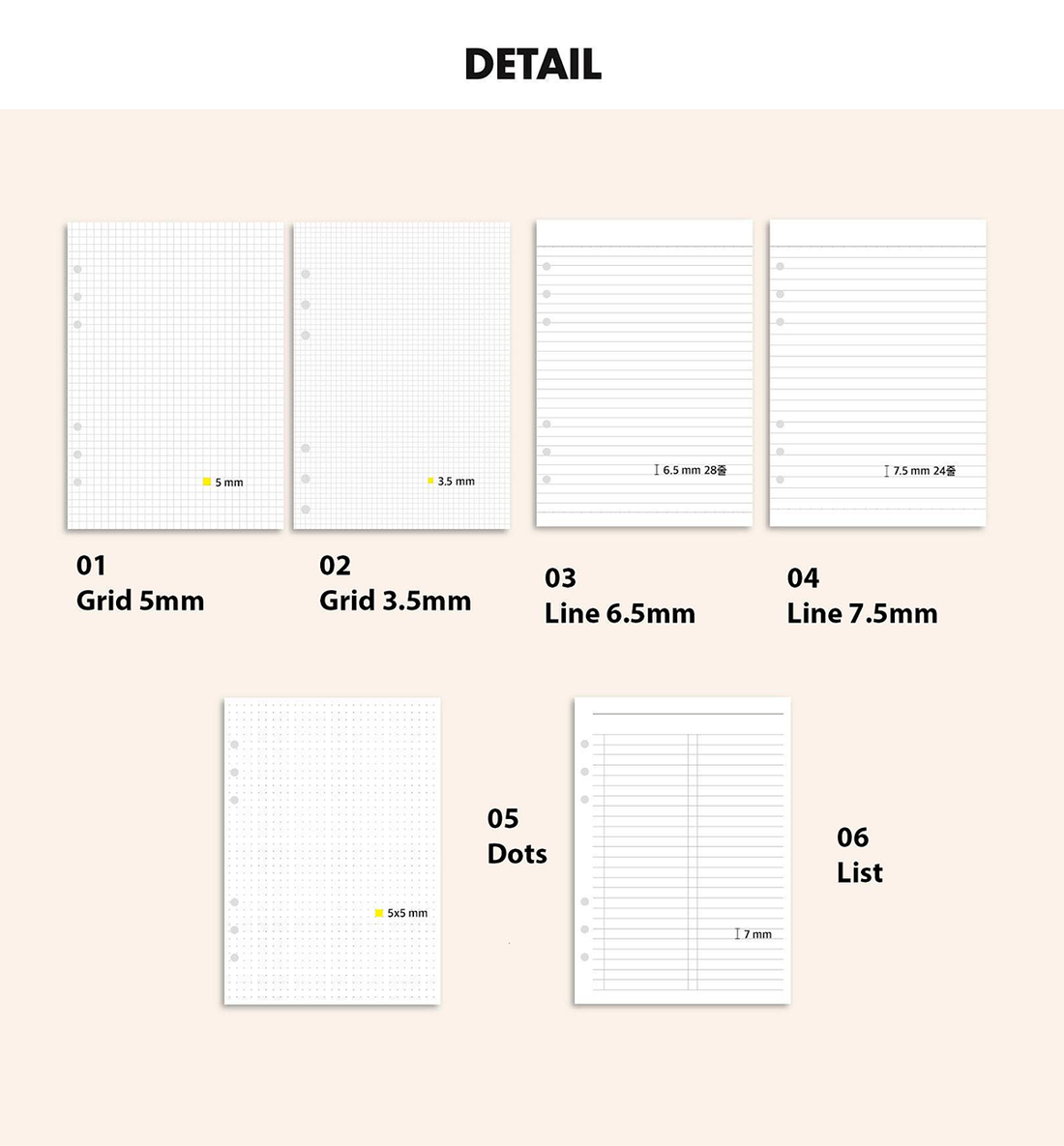 A5 Note Planner Refill