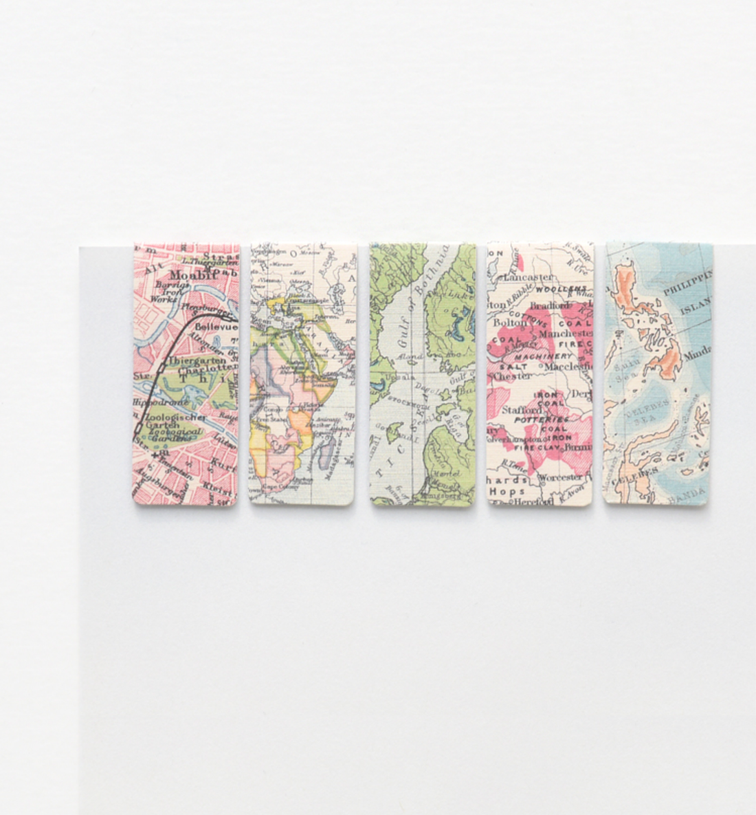 5 Vintage Map Magnetic Bookmark