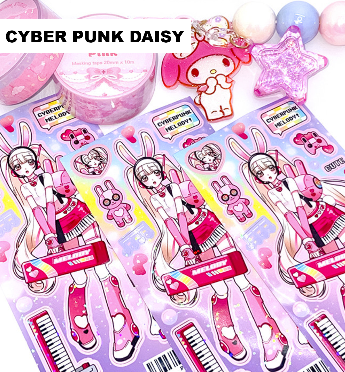 Cyber Punk Girl Seal Sticker