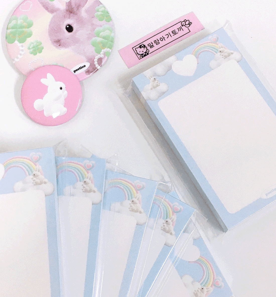 Rainbow Rabbit Mini Memopad