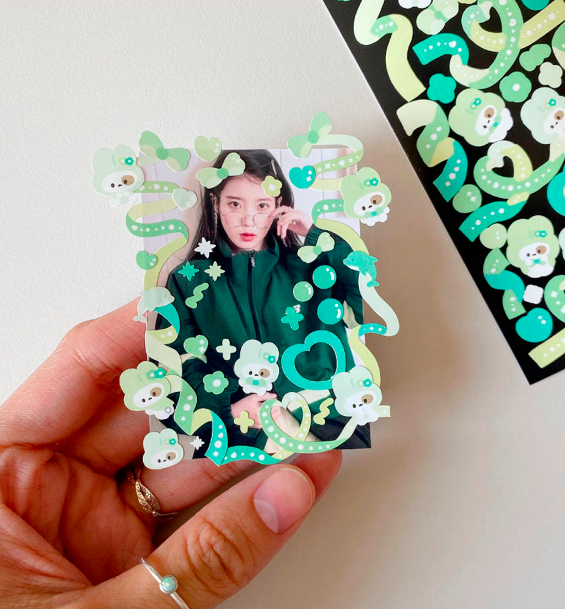 Bunny Confetti Seal Sticker [Light Green]