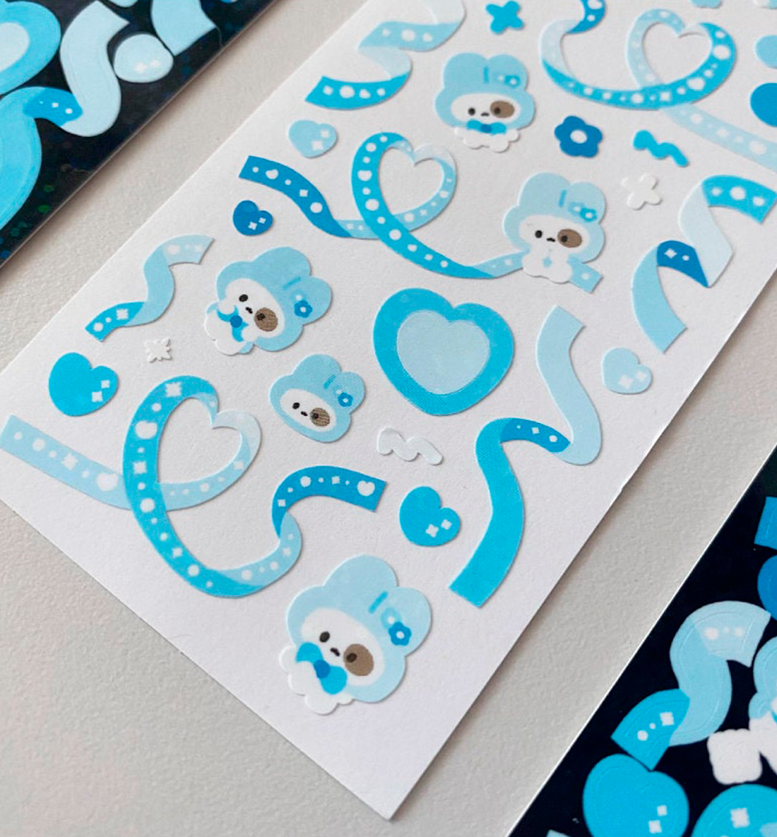 Bunny Confetti Seal Sticker [Light Blue]