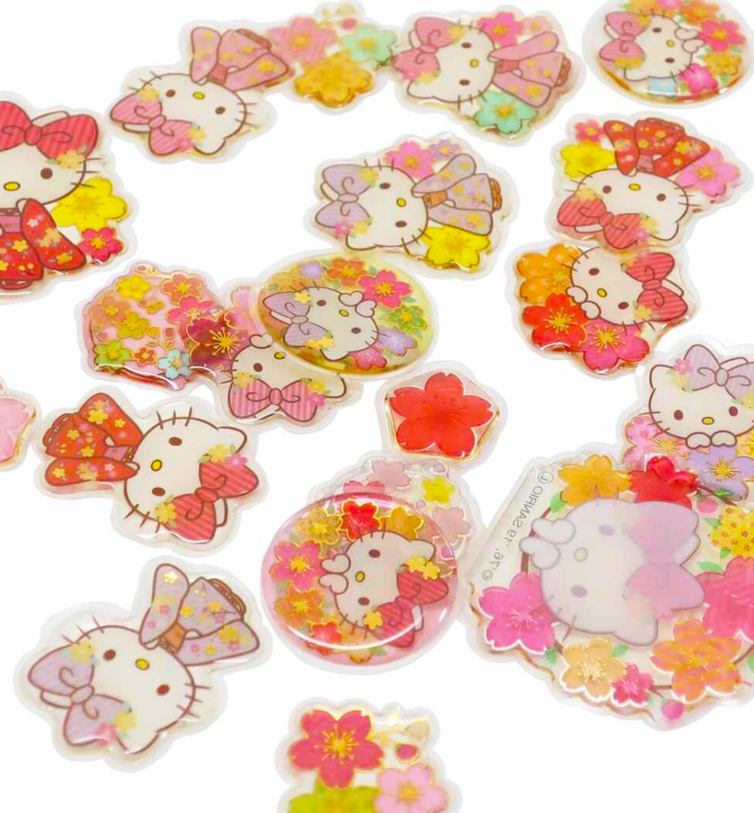 Hello Kitty Japanese Sakura Mini Mascot Sticker [Flake Sticker]