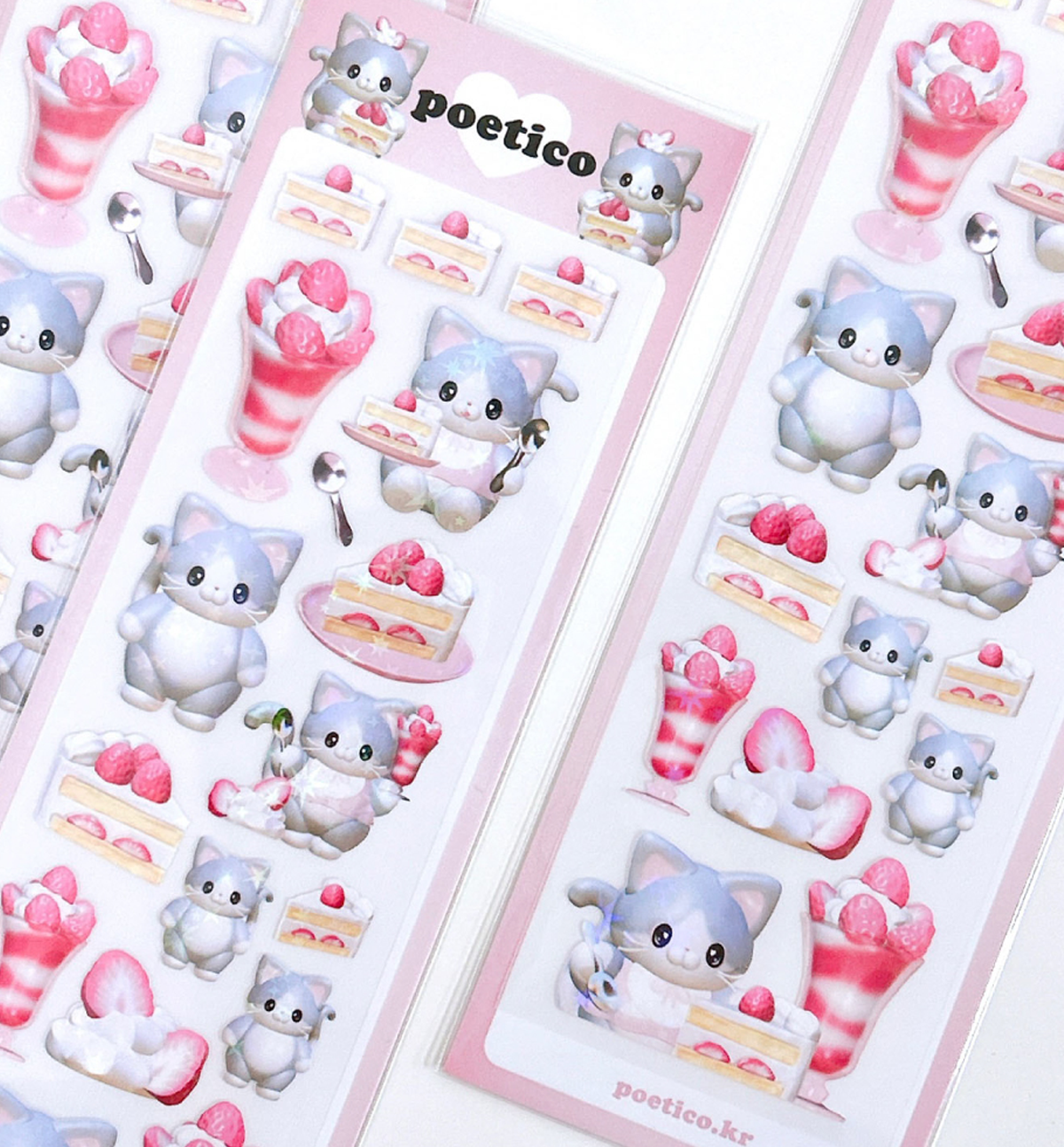 Cute Cat Stickers PNG, Cat Kawaii Stickers Set