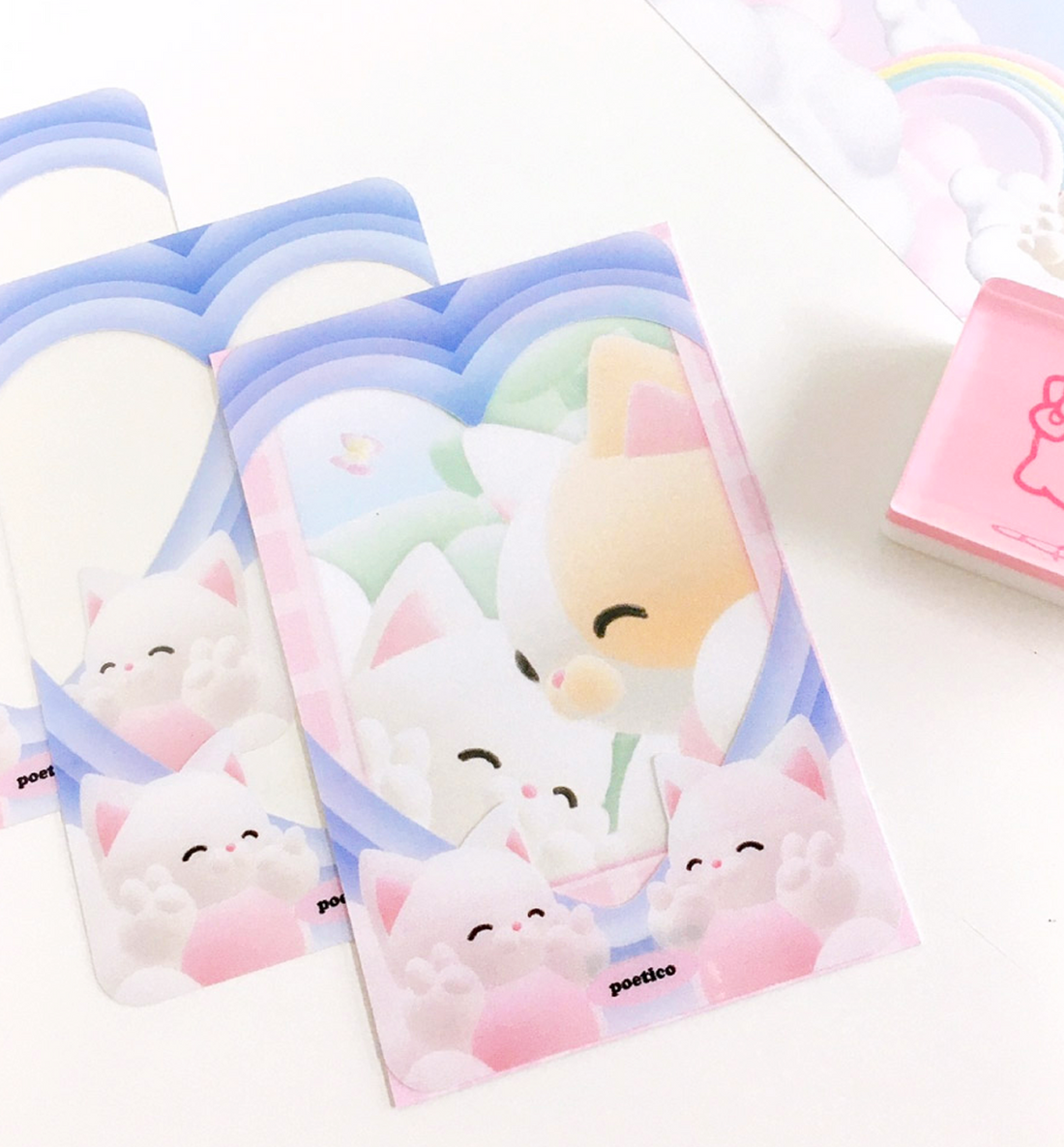 Clover Cat Mini Clear Photo Frame Set