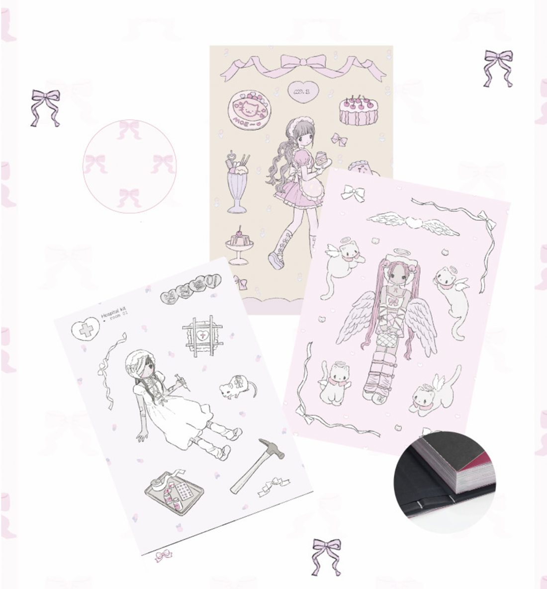 Milky Heart Sticker Illustration Book [Romance Horror Lab]