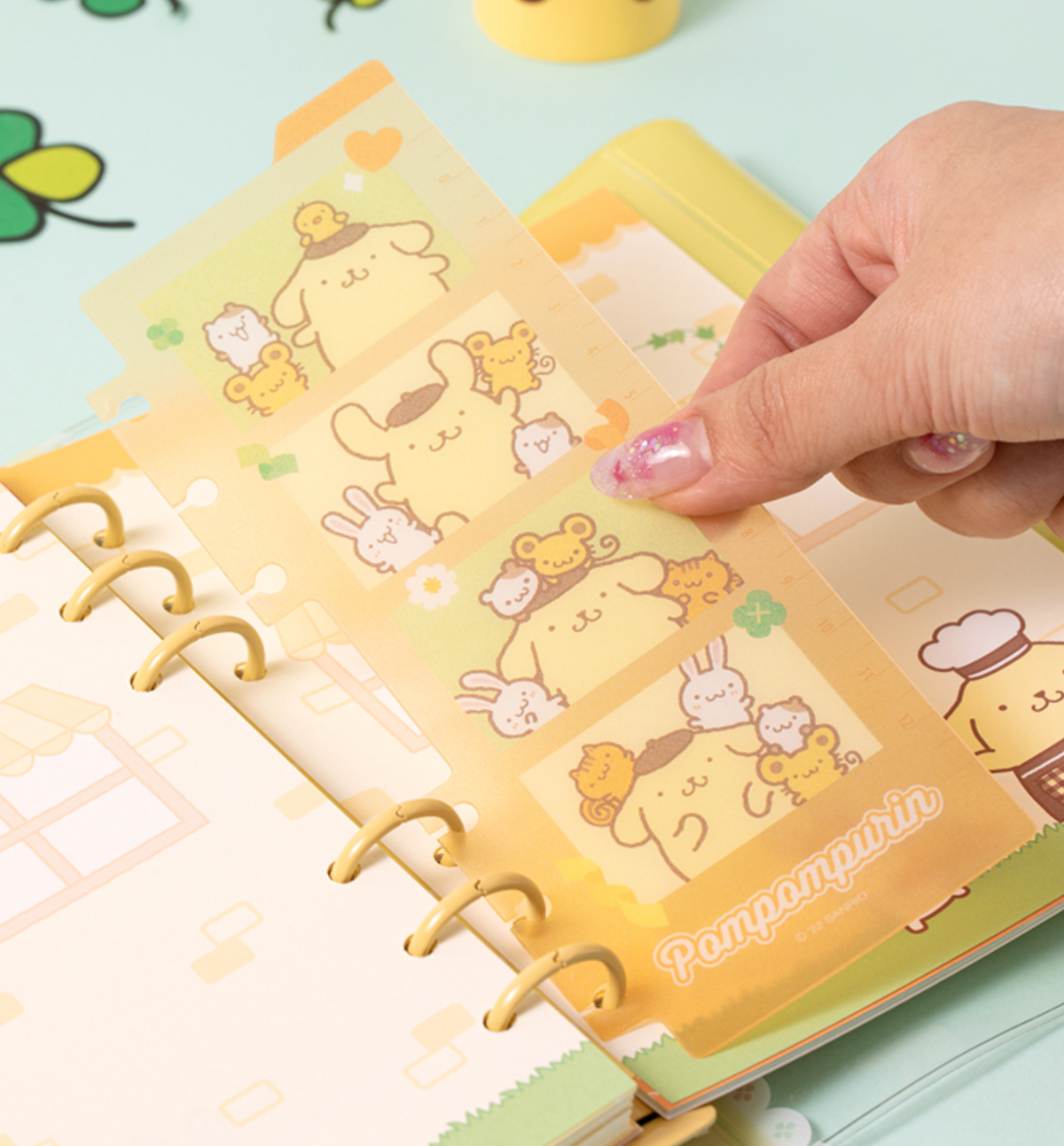 Hello Kitty Binder Index Deviders Tabs Ruler Zipper Bag Stickers Memo Pages  Set For FF Pocket Organiser RED Sanrio Japan Planner Setup