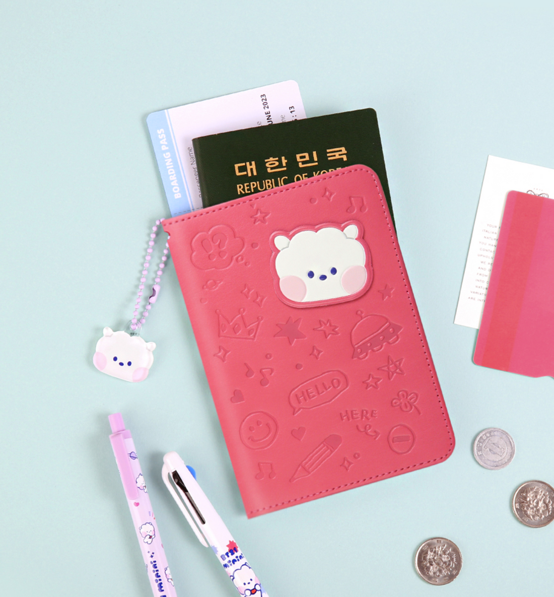 BT21 Minini Leather Patch Passport Cover [Korea Best Seller Item]