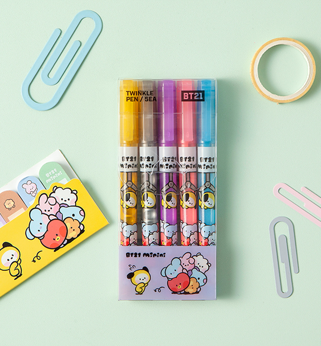 BT21 Highlighter Twinkle Pen [5 Pens]